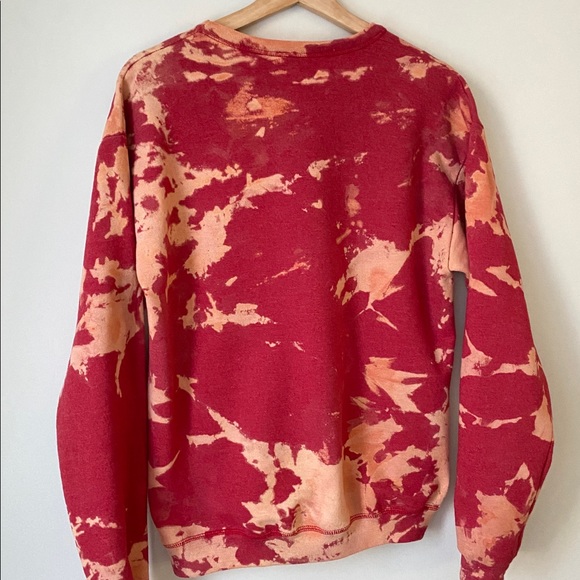 Tie Dye Womans Red Crewneck Sweater Size Small - Picture 7 of 14